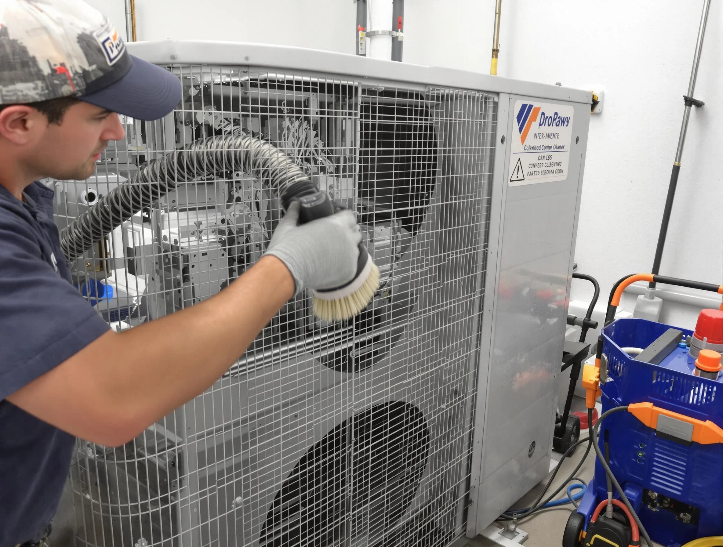 Richmond Air Duct Cleaning specialist performing precision AC coil cleaning for improved system performance in Richmond