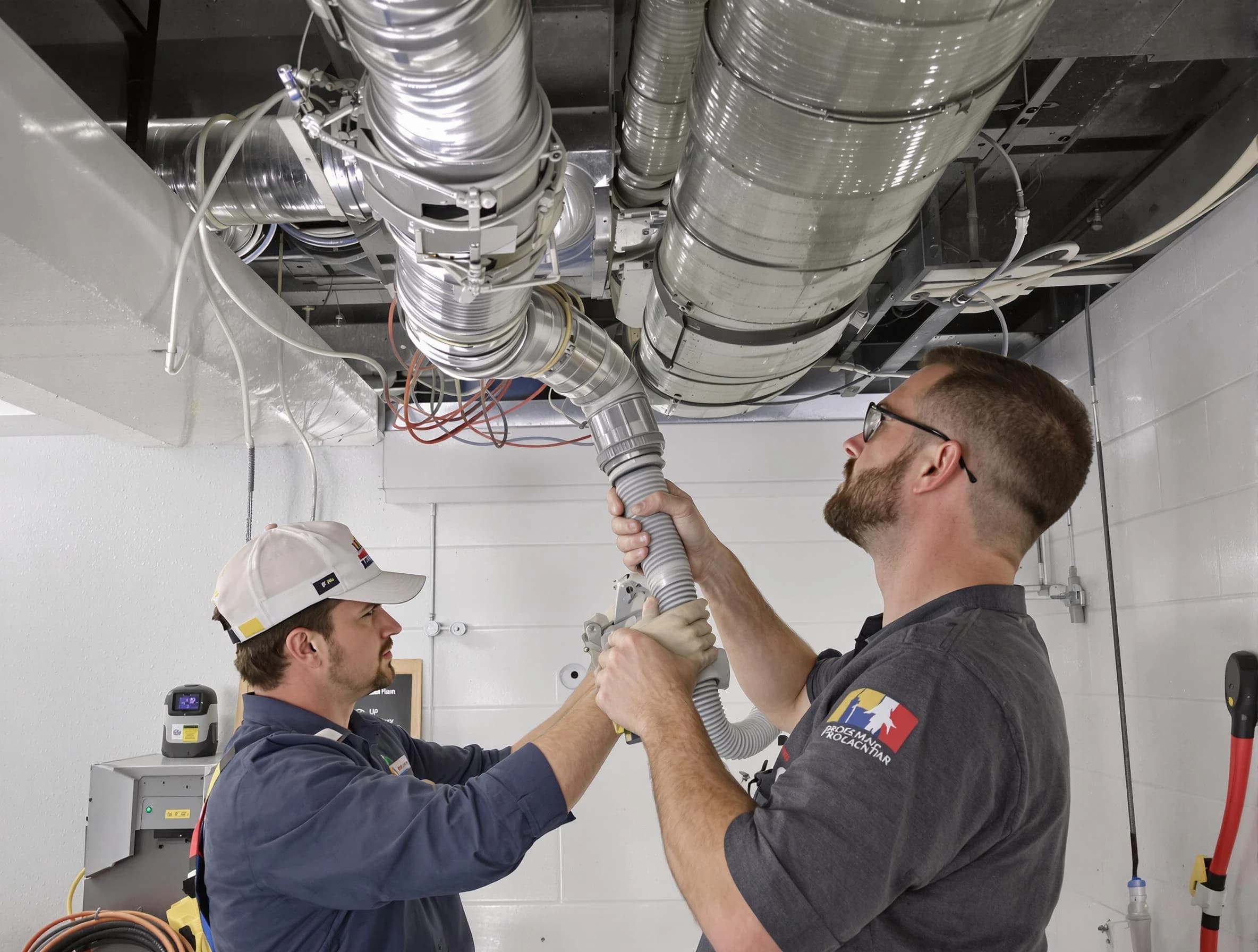 Richmond Air Duct Cleaning technician performing thorough AC duct cleaning in Richmond