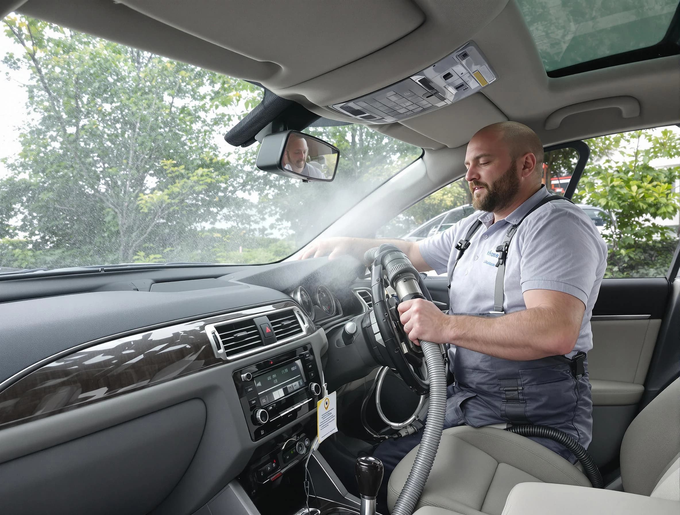 Richmond Air Duct Cleaning specialist performing professional car duct cleaning in Richmond