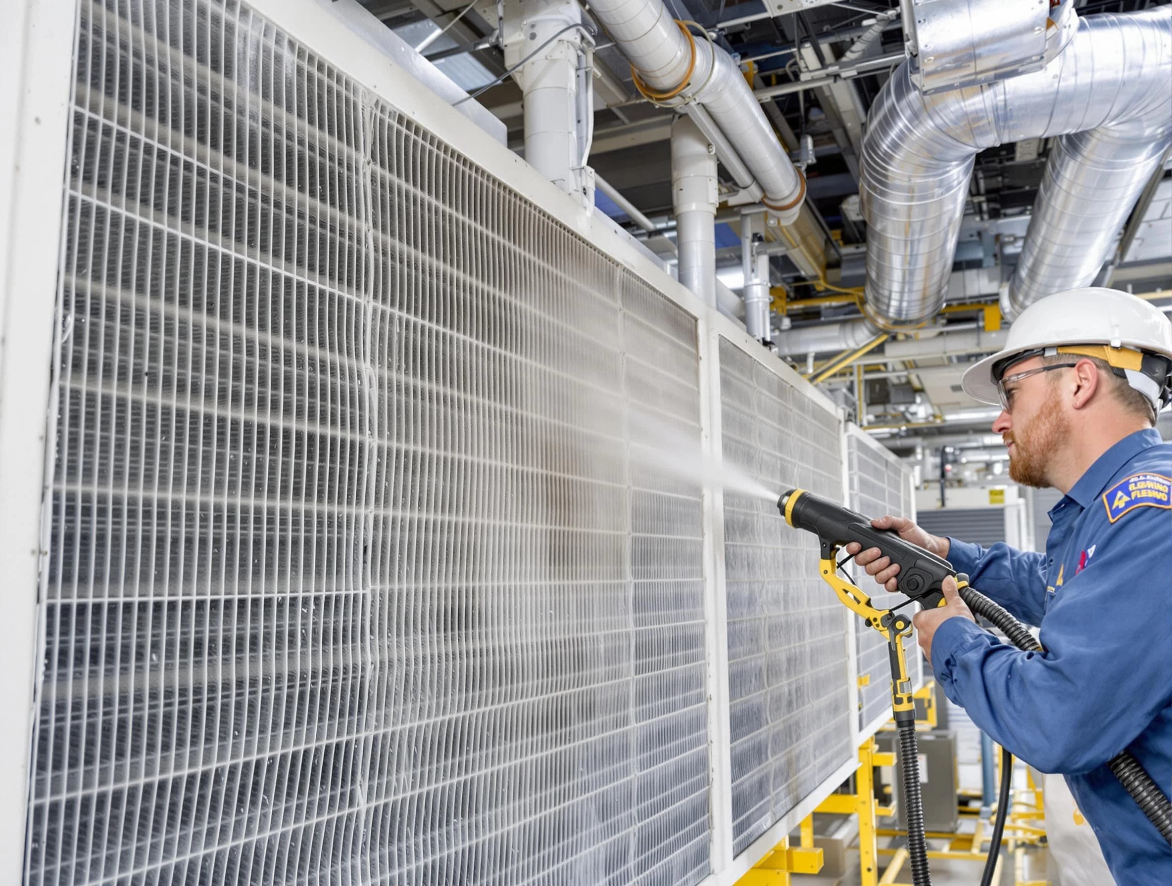 Professional commercial coil cleaning by Richmond Air Duct Cleaning in Richmond