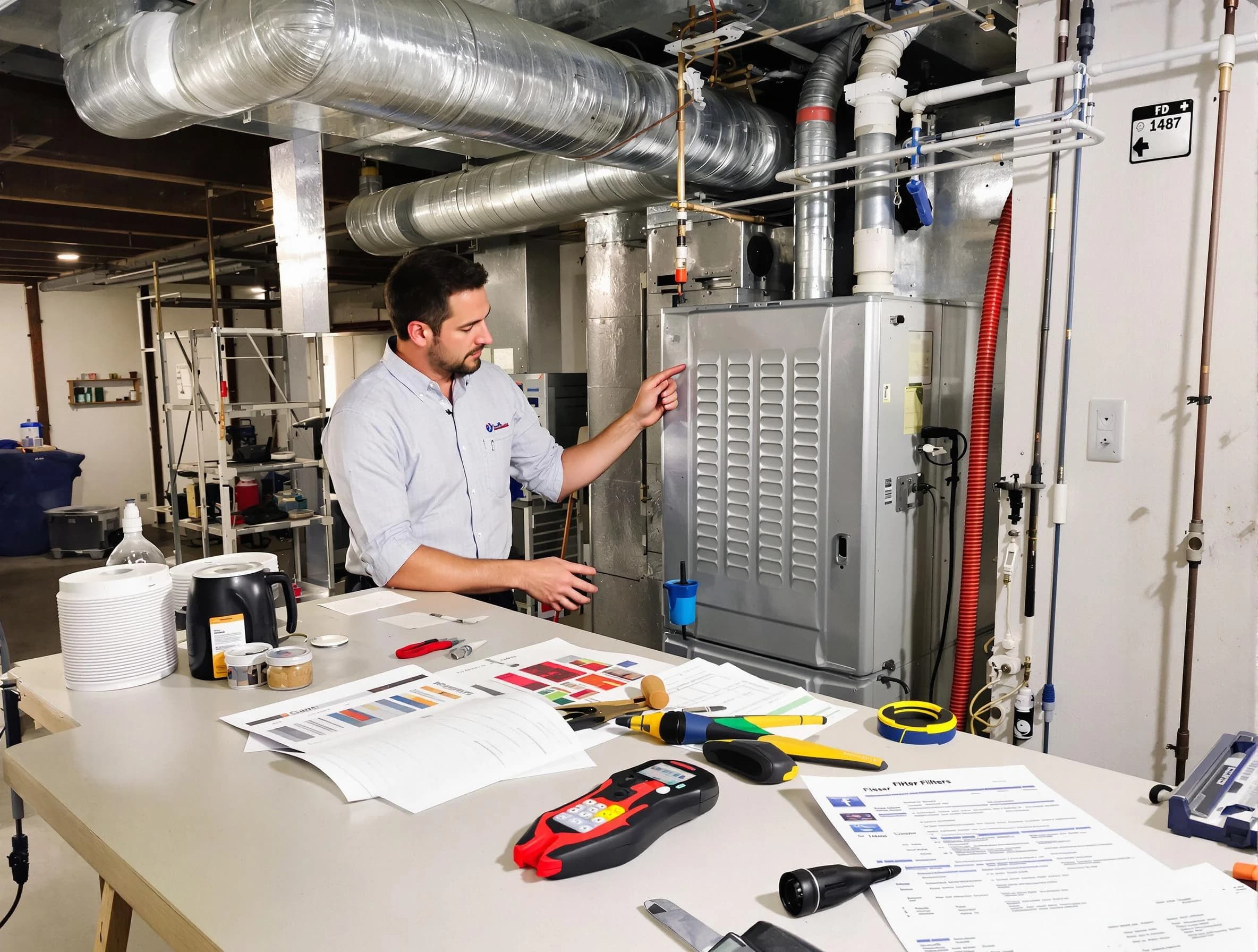 Richmond Air Duct Cleaning inspector conducting detailed filter system evaluation using professional diagnostic tools in Richmond