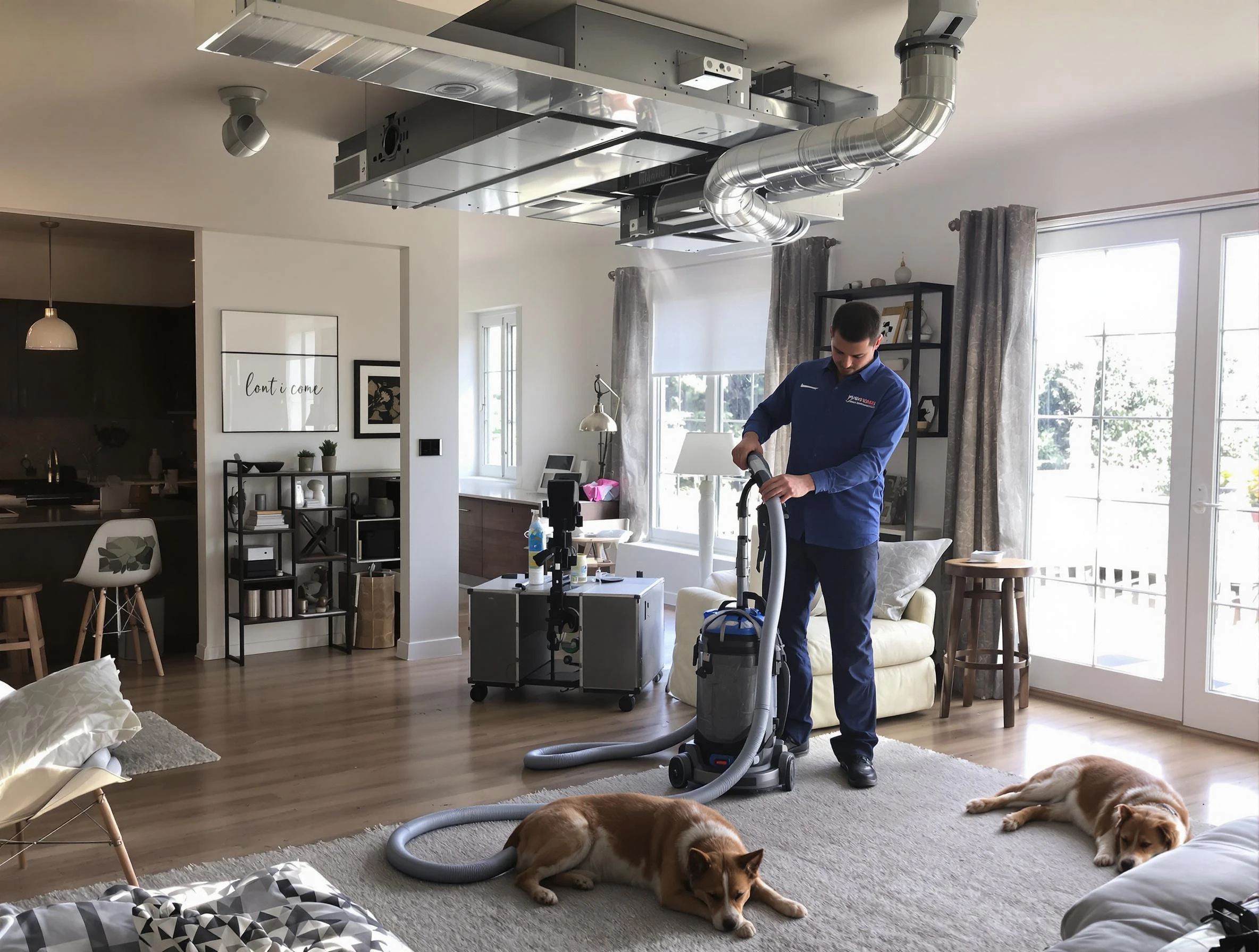 Richmond Air Duct Cleaning technician performing detailed indoor duct cleaning for improved air quality in Richmond
