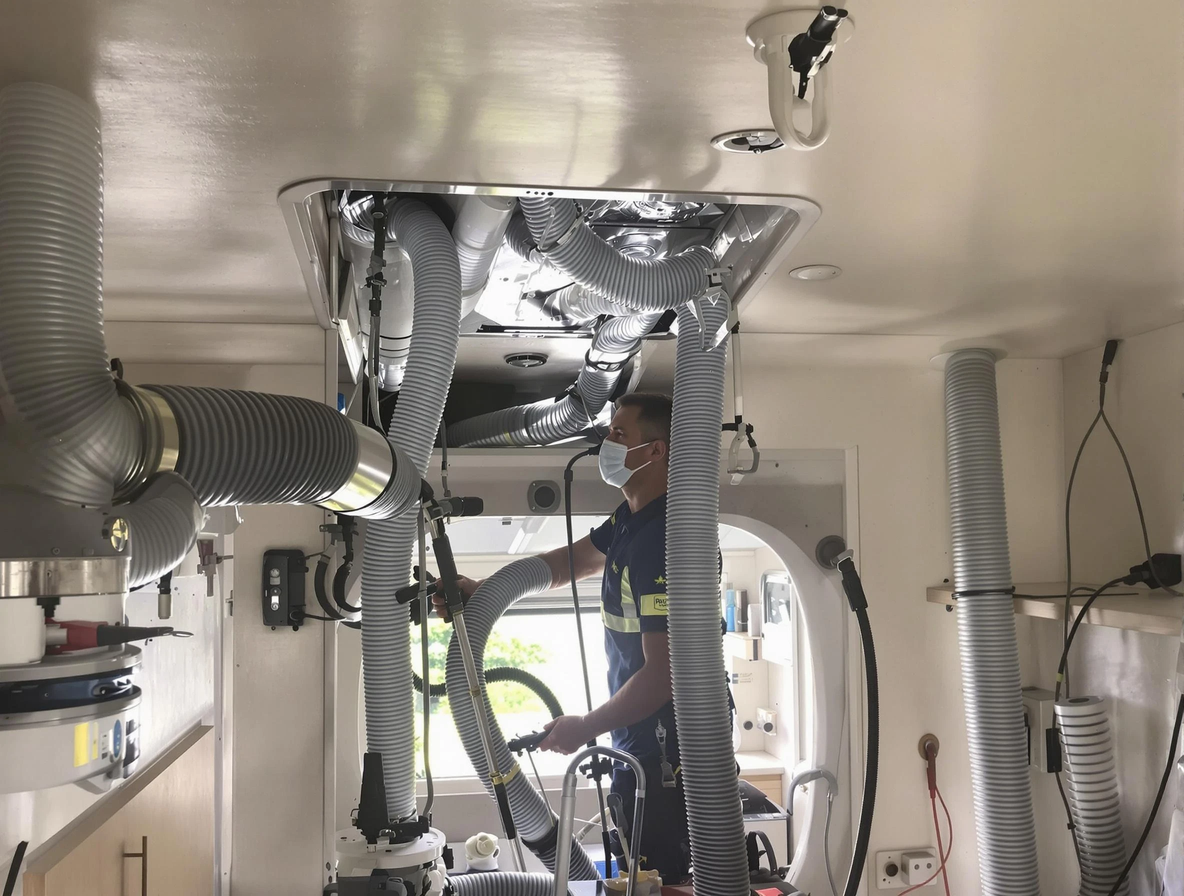 Richmond Air Duct Cleaning specialist performing precise mobile home duct cleaning in Richmond
