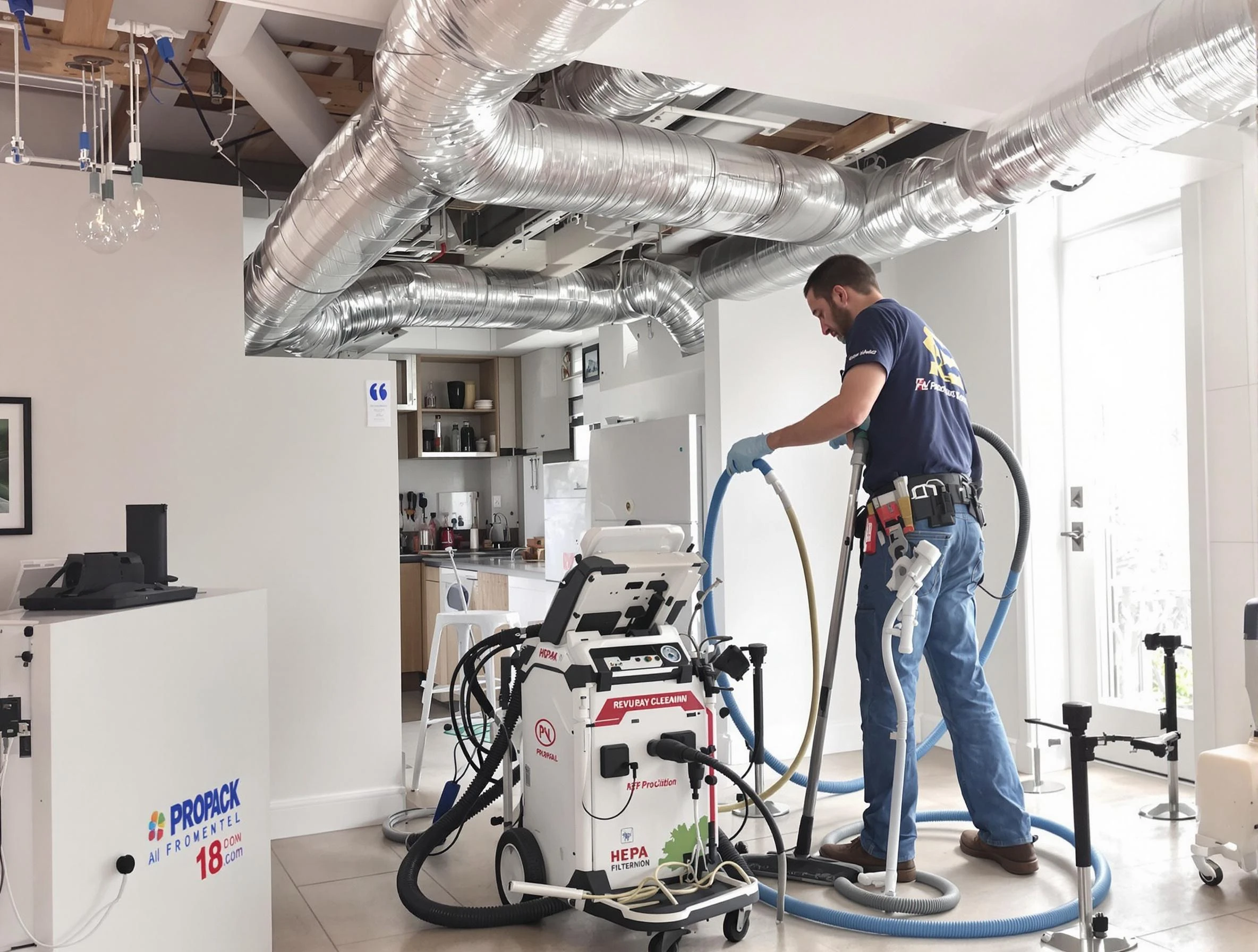 Richmond Air Duct Cleaning technician performing advanced pure duct cleaning with specialized equipment in Richmond